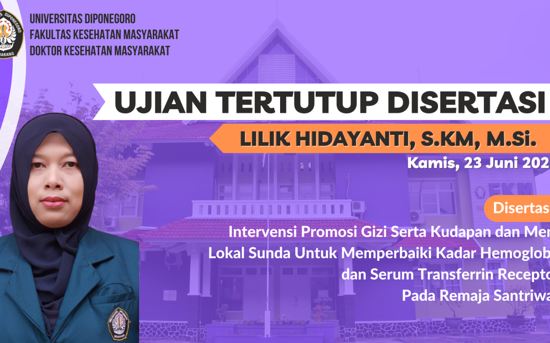 Ujian Tertutup Disertasi DKM FKM UNDIP An Lilik Hidayanti - Doktor ...